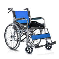 FLYSXP Folding Wheelchair Portable Handbrake Solid Tire Transport Economical Light Travel Self-propelled Walker Wheelchair