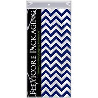 Flexicore Packaging Navy Blue Chevron Print Gift Wrap Tissue Paper Size: 15 Inch X 20 Inch | Count: 10 Sheets | Color: Navy Blue Chevron