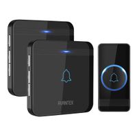 Wireless Doorbell, AVANTEK D-3B Waterproof Door Chime Kit Operating at over 1300 Feet with 2 Plug-In Receivers, 52 Melodies, CD Quality Sound and LED Flash