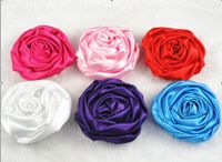 10pcs Big Satin Ribbon 3.4"Flower Appliques Wedding Bow (Mix)