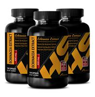 Natural Immune Booster - ECHINACEA Extract - Natural Detox Supplement - 3 Bottles 300 Capsules
