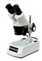 Parco PST Series Stereo Microscope, PST-12-10L, Binocular Head, 10X WF eyepieces, 10X / 20X, 110V, LED Corded - Top and Bottom Illumination