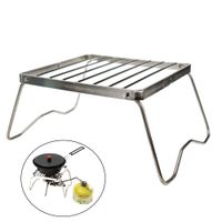 Ultrafun Portable Camping Grill Compact Mini Stainless Steel Campfire Charcoal Gas BBQ Grill Rack for Backpacking, Hiking, Picnics, Fishing (A-Large)