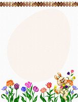 Easter Bunny With Flowers Stationery Printer Paper 26 Sheets