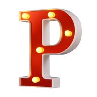 Samapet P LED Marquee Letter Lights 26 Alphabet Red Pleasent Indoor Bright Night Lights Sign for Wedding Birthday Party Battery Powered Christmas Night Light Lamp Home Bar Decoration