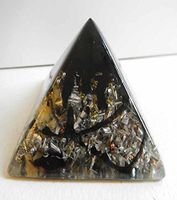 #60 Black Sun Clear Large Pyramid Crystal Orgone Energy Generator 528Hz/7.83Hz/Advance Harmonics (2"H-51mm 3.5"B-89mm, 60 Black Sun Clear)