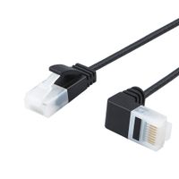 Ultra Slim Cat6a Ethernet Cable CableCreation Up Angle UTP Network Patch Cable Cat 6a (Category 6),2m（6.6FT）, Black