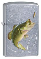Zippo Lighter: Bass Fishing - Street Chrome 77475