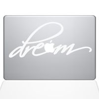 The Decal Guru 1654-MAC-12M-W Dream Decal Vinyl Sticker, White, 12" MacBook