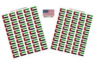 Made in USA! 100 Country Flag 1.5" x 1" Self Adhesive World Flag Scrapbook Stickers, Two Sheets of 50, 100 International Sticker Decal Flags Total (United Arab Emirates (UAE))