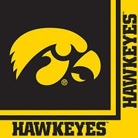 Club Pack of 240 NCAA University of Iowa Premium 2-Ply Disposable Lunch Napkins 6.5"