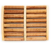 Dual Foot 8 Wooden Foot Massager Roller by The Foot Fixer- To Relieve Plantar Fasciitis- Heel/Foot Pain- Stress-Wooden Acupressure & Reflexology Tool