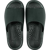 Deerway Acupressure Massage Slippers Therapeutic Reflexology Sandals for Foot Acupoint Massage Shiatsu Arch Pain Relief Non-Slip Bath Shower (5-5.5 W US Women/4-4.5 W US Men, Black)