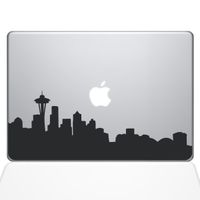The Decal Guru Seattle City Skyline Decal Vinyl Sticker, 15" MacBook Pro (2015 & Older Models), Black (2332-MAC-15P-BLA)