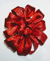 K Wiggins Home Collection Giant 15" Handmade Shimmering Red Bow Wire Rimmed for Gifts, Cars, Decor with Wire for Hanging or Attaching