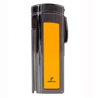 pipita Windproof Cigar Lighter 4 Torch Metal Gas Cigarette Butane Lighter Jet Blue Flame Refillable Lighter with Two Punch