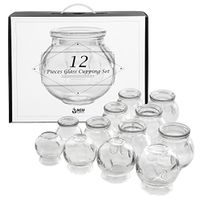 Glass Cupping Therapy Set With Guidance On Application And Aftercare - Multi Size 12 Piece Pack