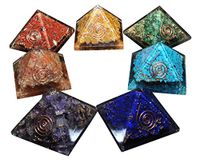 Orgone Energy 7pc Chakra Pyramid Harmonizing Set with Pendant and Mini Pocket Dome