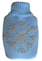 Warm Tradition Silver Snowflake Knit Hot Water Bottle Cover- Cover ONLY