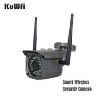 KuWFi Outodor Waterproof Smart Wireless Security Camera 720p Network Onvif Outdoor Surveillance Security IR Night Home Security CCTV Support AP with Dual Antenna