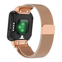 D-Electro Component Watch Band for Garmin Forerunner 35 Band, Magnet Stainless Steel Replacement Wristband (Rose Gold, L)