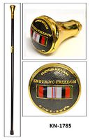 Walking Cane with Enduring Freedom Ribbon Design on The Handle