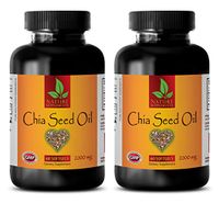 Brain Support Plus - CHIA Seed Oil 2000 Mg - Cholesterol - 2 Bottles (120 Softgels)