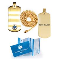 Pacemaker Medical Alert ID Dog Tag Pendant in Anodized Titanium