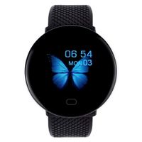 JKRED D18 Smart Watch Sleep Health Monitoring Smartwatch Sport Fitness Tracker Waterproof Bracelet 1.3" Round Color Screen Information Reminder Black Dial (Black)