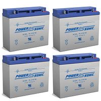 Power Sonic 12V 18Ah Wheelchair Mobility Scooter Battery Replaces 17Ah - 4 Pack