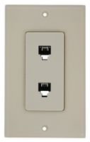Leviton 40144-T Decora Telephone Wall Jack Assembly, Light Almond