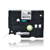 Compatible for Brother Tze221 0.35 Inches 26.2feet (9mm/8m) p-Touch Laminated Black on White Standard Replace Waterproof Label Tape maker PT-H110/PT-D200/PT-D210/PT-D400/PT-D600/PT-1280/PT-1290(1PACK)