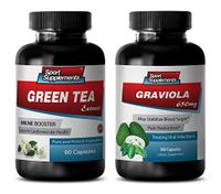 Energy Vitamin b Complex - Green Tea - GRAVIOLA Combo - graviola Leaves Powder - (2 Bottles Combo)