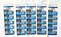 AG13 LR44 L1154 357 A76 AlKaline Button Cell BATTERY with Retail Blister Pack Cards (50)