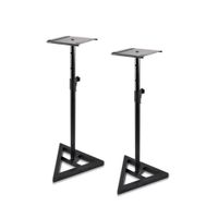 Pyle Sonos Speaker Stand Pair of Sound Play 1 and 3 Holder - Telescoping Height Adjustable from 26" - 52" Inch High Heavy Duty Three-point Triangle Base w/ Floor Spikes and 9" Square Platform