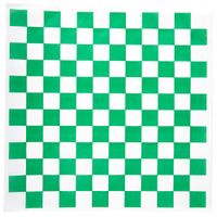 Dry Waxed Deli Paper Sheets - Paper Liners for Plasic Food Basket (100, Green Chekered)