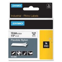 18488 Dymo Rhino RhinoPRO Flexible Wire and Cable Label Tape - 0.50" Width x 11.50 ft Length - 1 Each - Nylon - Thermal Transfer - White