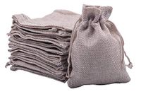 Sansam 50pcs 10x14.0cm/4.0''x5.6'' Plain Drawstring and Lining Burlap Bags,Hemp/Hessian Bags, Jewelry Pouches, Wedding Favors, Jewelry Packing, Gift Bags