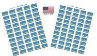 Made in USA! 100 Country Flag 1.5" x 1" Self Adhesive World Flag Stickers, Two Sheets of 50, 100 Sticker Flags Total (Aruba)