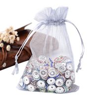 PH PandaHall 100PCS 4x6 Inches LightGrey Organza Gift Bags with Drawstring Drawstring Organza Jewelry Candy Pouch Party Wedding Favor Gift Bags