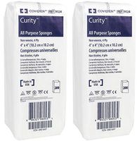 Covidien 9024 Curity 4" X 4" All Purpose Gauze Sponge, 4 Ply - Pack of 400, 2 Count