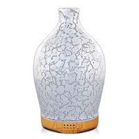 280ml Silver Plated Oil Diffuser, Aromatherapy Ultrasonic Humidifier with Handmade Glass, BPA Free, 7 Color Changing, Waterless Auto-Off, Timer Setting