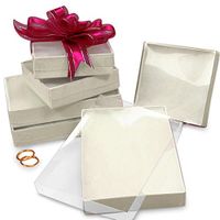 White Jewelry Box with Clear Top 5-1/4" X 3 3/4" | Quantity: 100