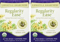 Lifestyle Awareness, Regularity Ease w/ Activating Senna Leaf, Caffeine Free, Organic, 20 Count / 2 Pack