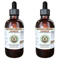 Yarrow Alcohol-Free Liquid Extract, Organic Yarrow (Achillea millefolium) Dried Herb Glycerite Natural Herbal Supplement, Hawaii Pharm, USA 2x4 fl.oz