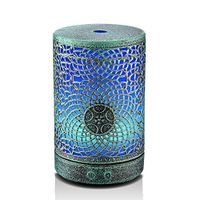 Essential Oil Diffuser 100ml, Metal Oil Diffusers for Essential Oils, Mini Vintage Handcraft Ultrasonic Diffuser Humidifier with Intermittent Mist, Waterless Auto Shut-off for Gifts