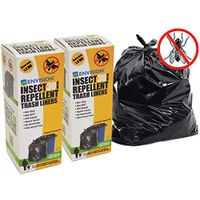 Insect-Repellent Trash Bags - 33 gal - 1.3 mil - 33" x 40" - Black - 10/Box / 2 Pack