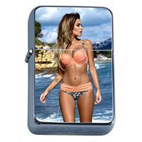 Irish Pin Up Girls Lady Luck Ireland Flip Top Oil Lighter S9 Smoking Cigarette Smoker Includes Silver Case