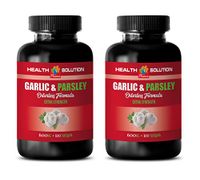 Blood Pressure and Cholesterol - Garlic & Parsley 600MG - ODORLESS Formula - Garlic Supplement Circulation - 2 Bottles 200 Softgels