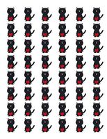 LLStickers 48 Envelope Seals Labels Stickers Black CAT Heart, 1.2"